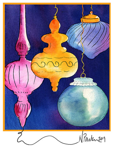 Vintage Ornaments Holiday Card