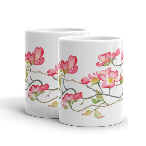 Pink Dogwood Ceramic Mugs